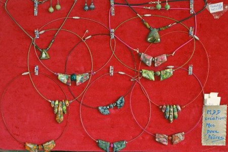 BO et Joncs d'acier avec motifs centraux en JASPE Arc en Ciel, Flocon de neige et Oeil de fer